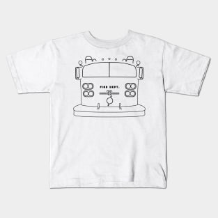 Classic American LaFrance fire engine black outline graphic Kids T-Shirt